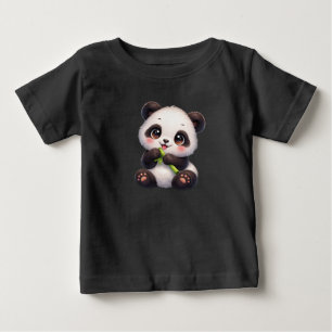 Kawaii Panda with Bamboo Unisex Kids Graphic Tee
