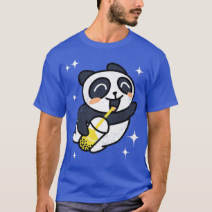 Kawaii Panda with Boba Bubble Tea Premium  T-Shirt
