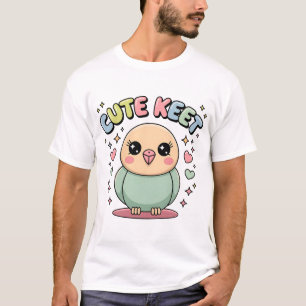 Kawaii Parakeet Cute Keet Pastel Bird Illustrati T-Shirt