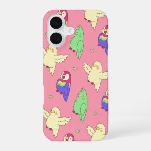 Kawaii Parrots iPhone 16 Case