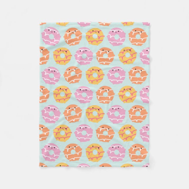 Kawaii Party Rings Biscuits Fleece Blanket (Front)