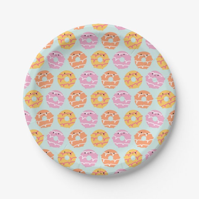 Kawaii Party Rings Biscuits Paper Plate (Front)