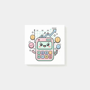 Kawaii Pastel Calculator Finance Student Sticker Post-it Notes