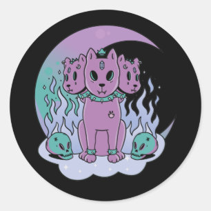 Kawaii Pastel Colours Gothic Cute Goth Dogs Classi Classic Round Sticker