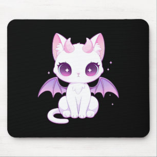 Kawaii Pastel Goth Creepy Cute Witchy Demon Winged Mouse Mat