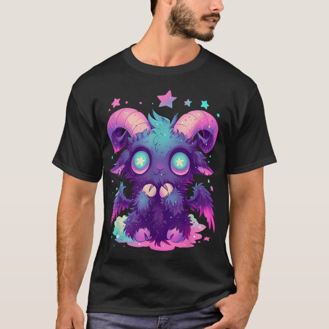 Kawaii Pastel Goth Creepy Witchy Goat Baphomet T-Shirt (Front)