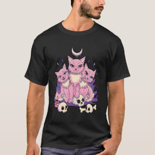 Kawaii Pastel Goth Cute Creepy 3 Headed Dog And Sk T-Shirt