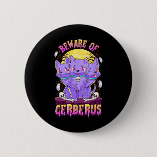 Kawaii Pastel Goth Cute Creepy 3-Headed Dog Fun Ce 6 Cm Round Badge