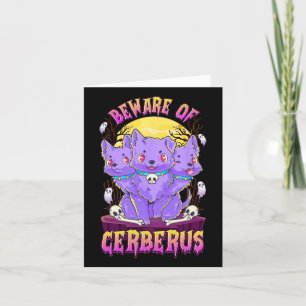 Kawaii Pastel Goth Cute Creepy 3-headed Dog Fun Ce Card