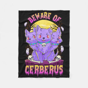 Kawaii Pastel Goth Cute Creepy 3-headed Dog Fun Ce Fleece Blanket