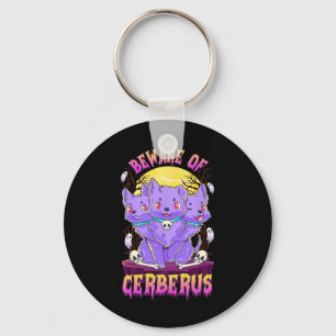 Kawaii Pastel Goth Cute Creepy 3-Headed Dog Fun Ce Key Ring