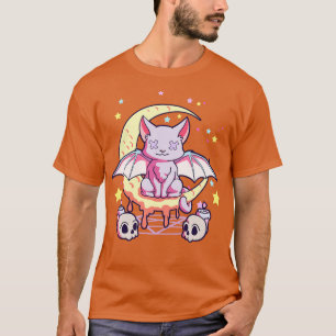 Kawaii Pastel Goth Cute Creepy Black Cat Pagan Kit T-Shirt