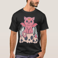 Kawaii Pastel Goth Cute Creepy Demon Cat and Skull