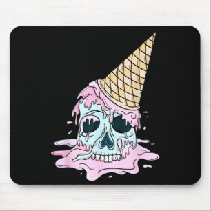 Kawaii Pastel Goth Cute Creepy Ice Cream Skull Mouse Mat