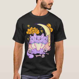 Kawaii Pastel Goth Cute Y 3 Headed Dog Halloween T-Shirt