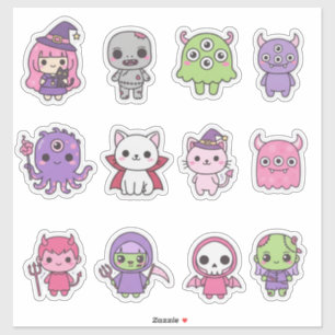 Kawaii Pastel Monster Mash Sticker Pack