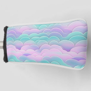 Kawaii Pastel Pink Blue Clouds Repeating Pattern Golf Head Cover