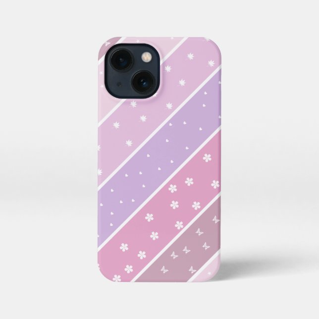 Kawaii Pastel Stripes  iPhone Case (Back)