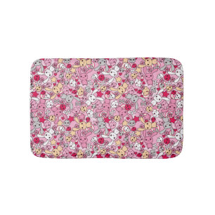 Kawaii pattern bath mat
