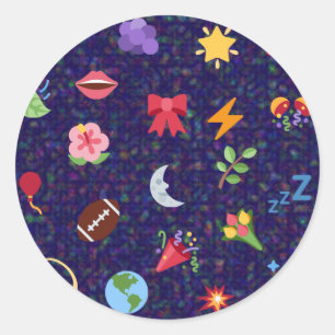 kawaii pattern classic round sticker
