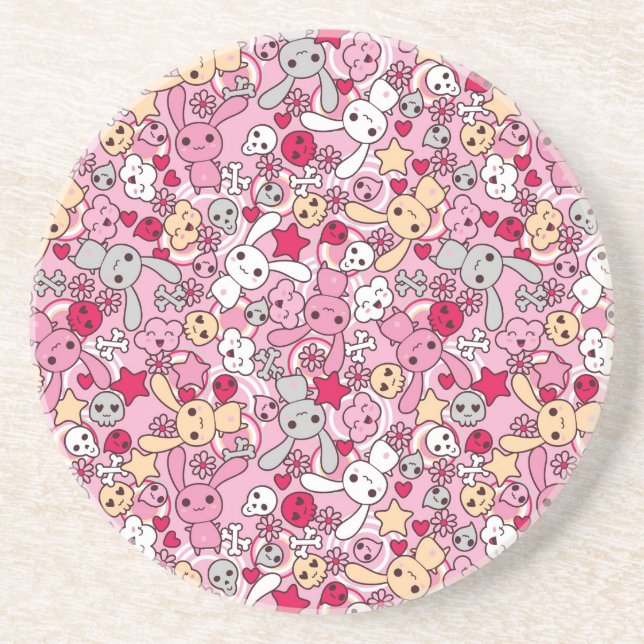 Kawaii pattern coaster (Front)