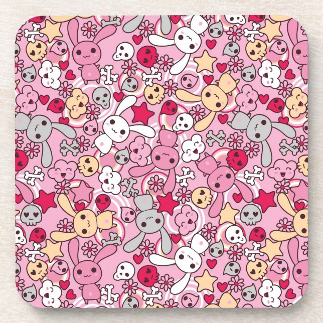 Kawaii pattern coaster (Front)
