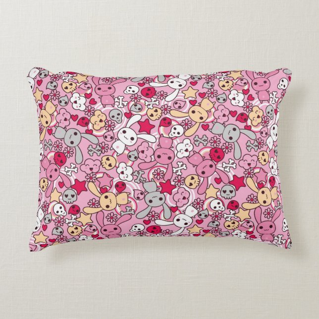 Kawaii pattern decorative cushion (Front)