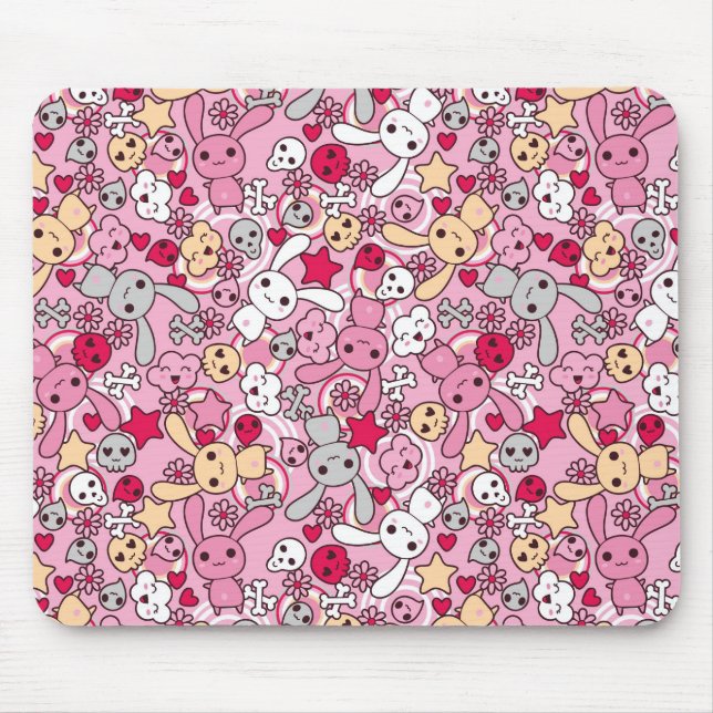 Kawaii pattern mouse mat (Front)