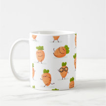 Kawaii pattern of fun carrots