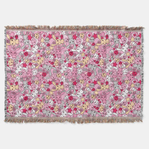 Kawaii pattern throw blanket