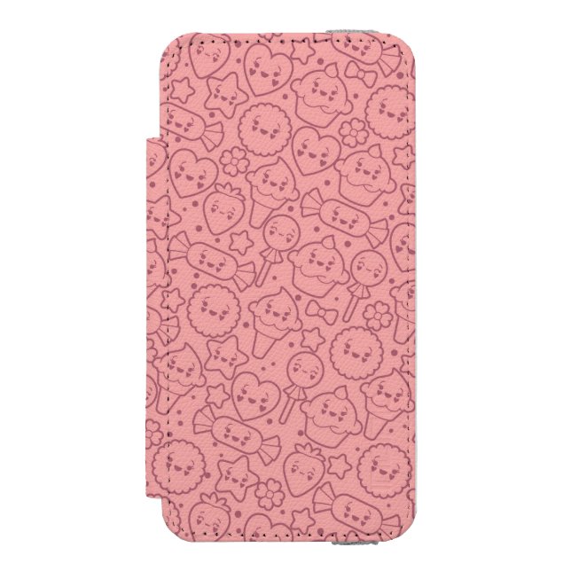 Kawaii pattern with cute cakes incipio iPhone wallet case (Folio Front)