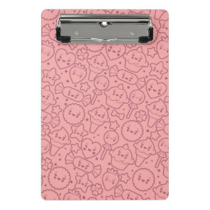 Kawaii pattern with cute cakes mini clipboard