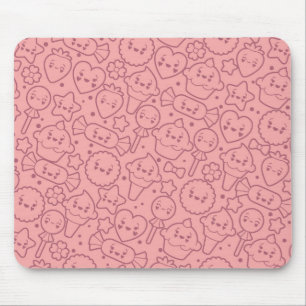Kawaii pattern with cute cakes mouse mat