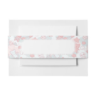 kawaii pattern with doodle invitation belly band