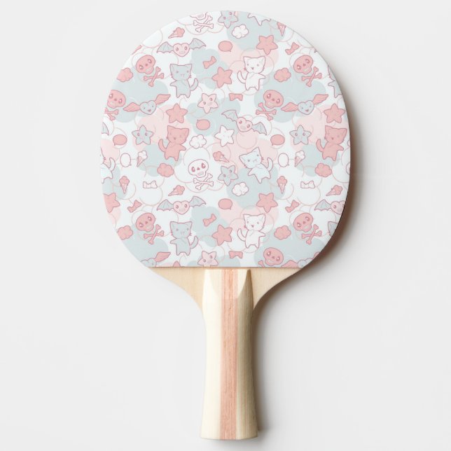 kawaii pattern with doodle ping pong paddle (Front)
