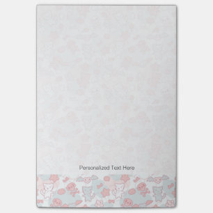 kawaii pattern with doodle post-it notes