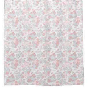 kawaii pattern with doodle shower curtain