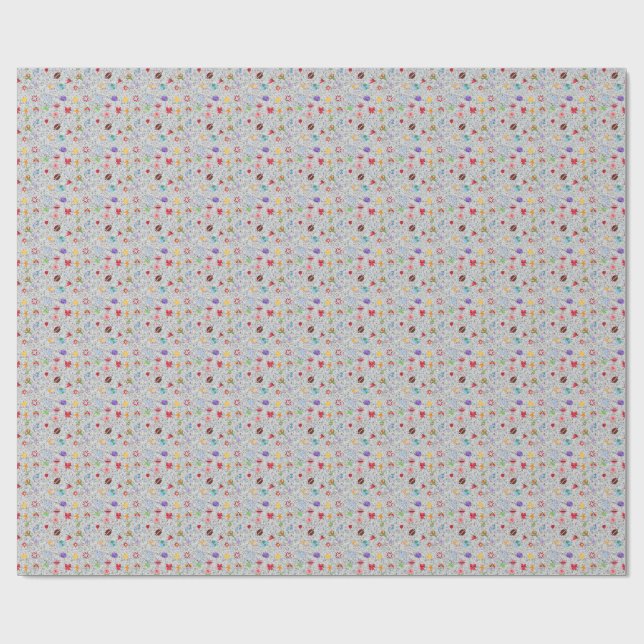  kawaii pattern  wrapping paper (Flat)