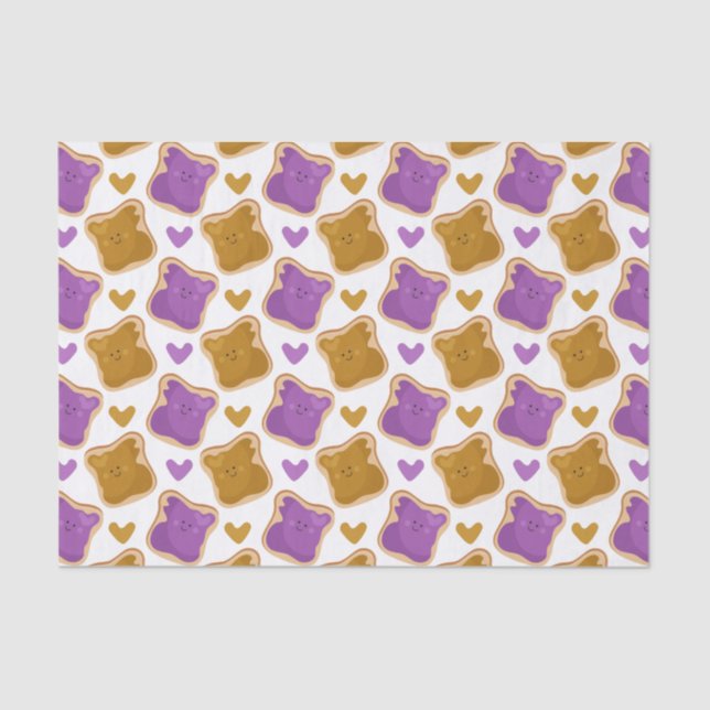 Kawaii PBJ Pattern Tissue Paper (Front)