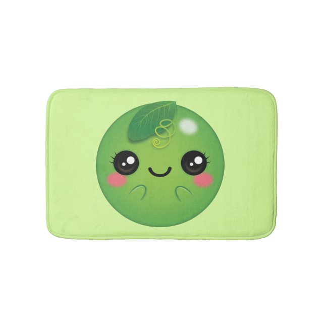 Kawaii Pea Bath Mat (Front)