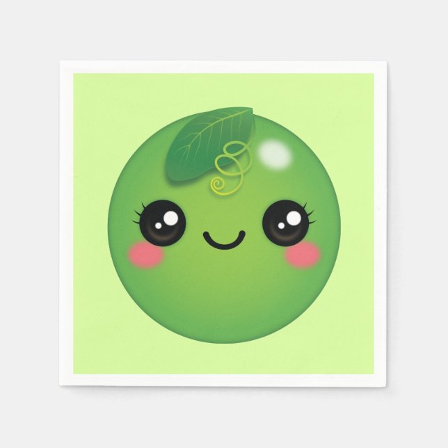 Kawaii Pea Napkins (Front)