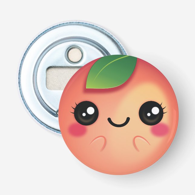 Kawaii Peach Bottle Opener (Front)