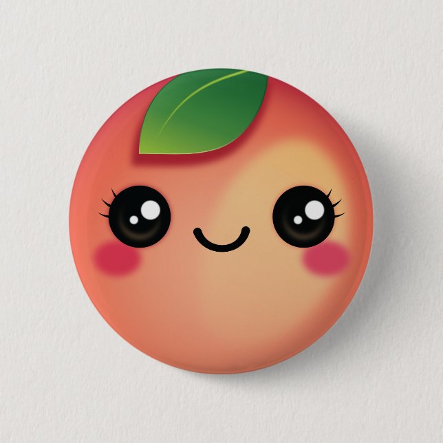 Kawaii Peach Button (Front)