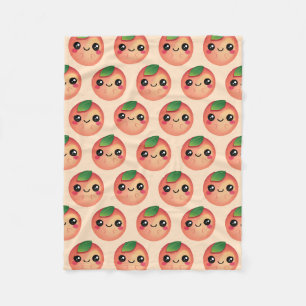Kawaii Peach Fleece Blanket