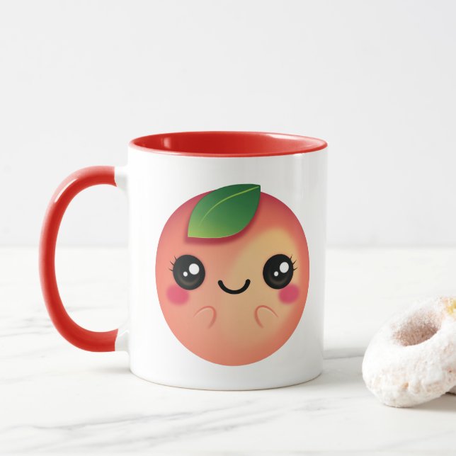 Kawaii Peach Mug (With Donut)