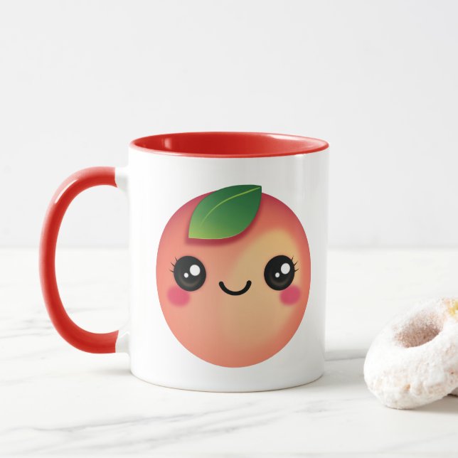 Kawaii Peach Mug (With Donut)