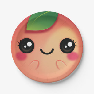 Kawaii Peach Paper Plate