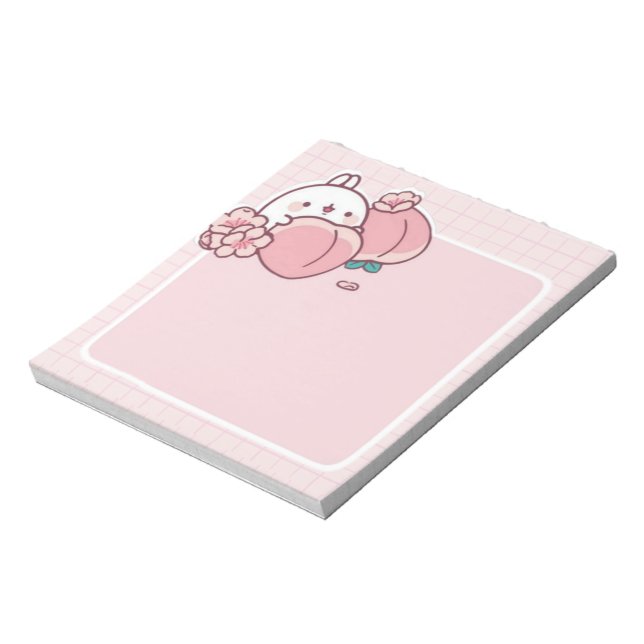 kawaii peach peachy flower Sakura pink bunny cute Notepad (Rotated)