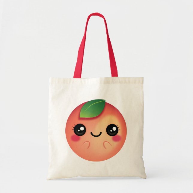 Kawaii Peach Tote Bag (Front)