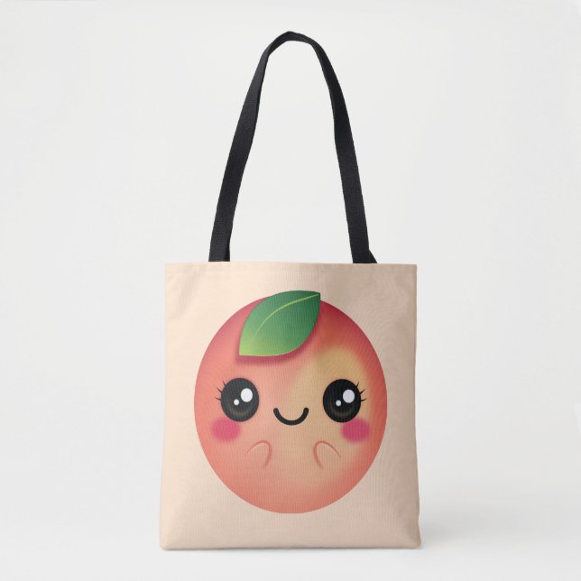 Kawaii Peach Tote Bag (Front)